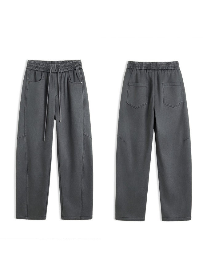 Fapai Winter Fashion Wide-leg Casual Pants Loose Denim-like Trend Straight-leg Scimitar Pants - Image 3
