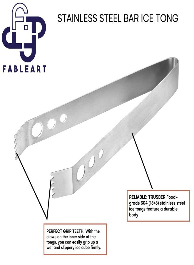 Fableart Stainless Steel Ice Tong – Premium Bar Tool for Serving Ice Cubes, Fruits & More - Image 4