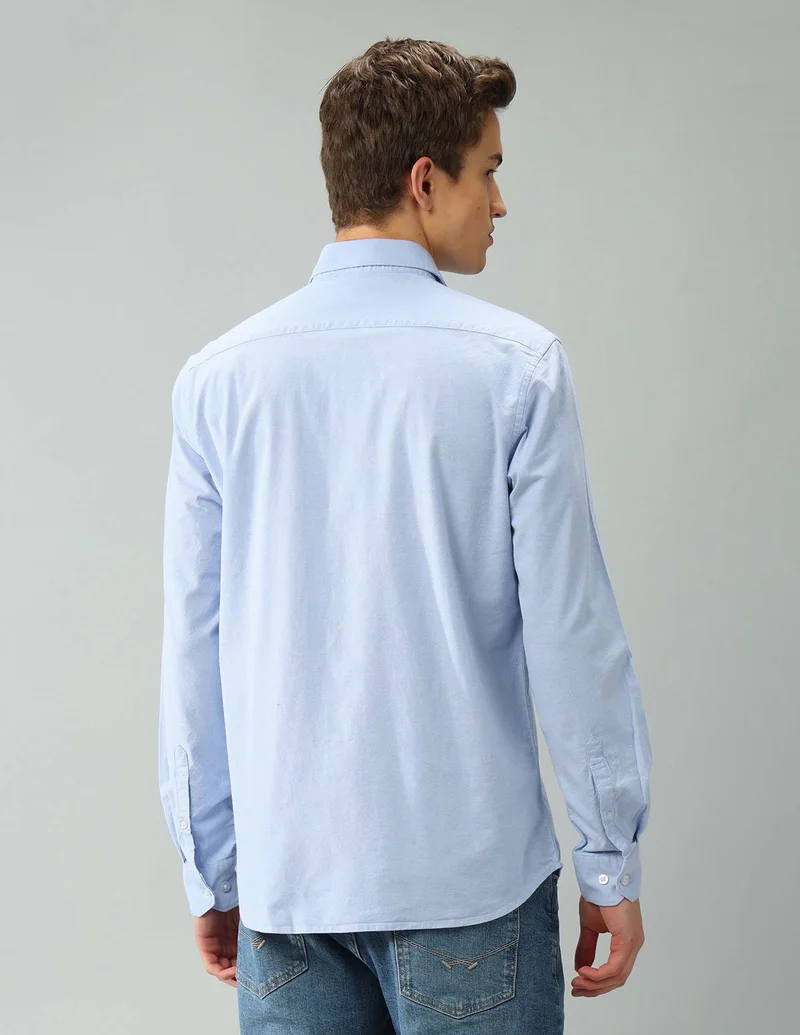Arrow Light Blue Air Soft Solid Oxford Shirt for Men | Best Price UAE