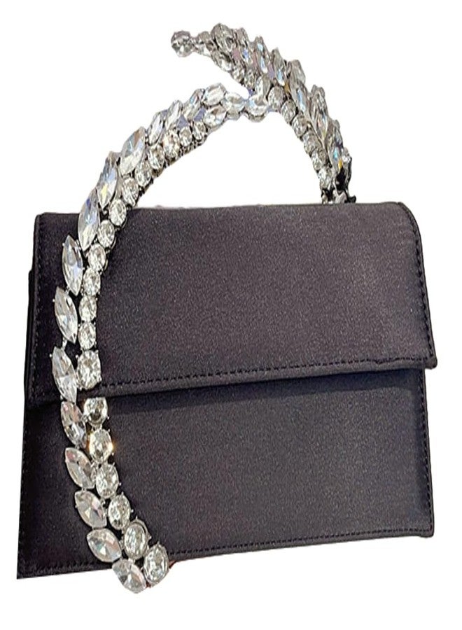 EMGILL Evening Bag For Women Glitter Crystal Handle Clutch Purse Flap Handbags For Wedding Party Chain Crossbody Bags - Image 1