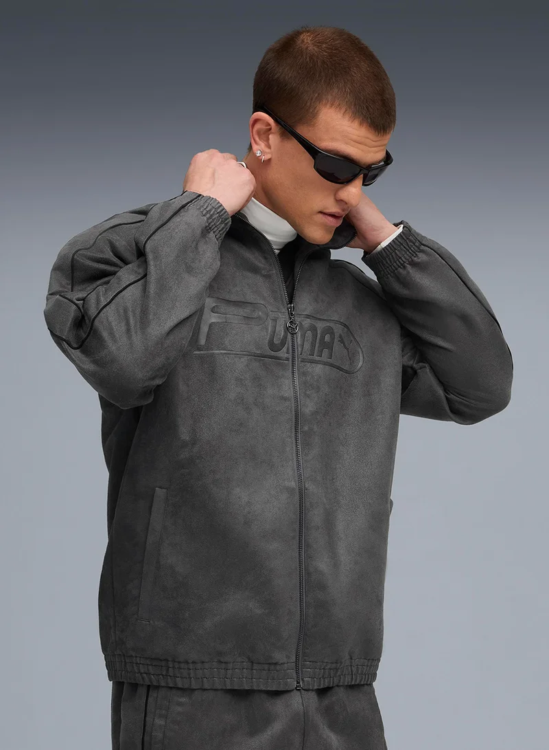 بوما جاكيت رياضي مريح من جلد الغزال