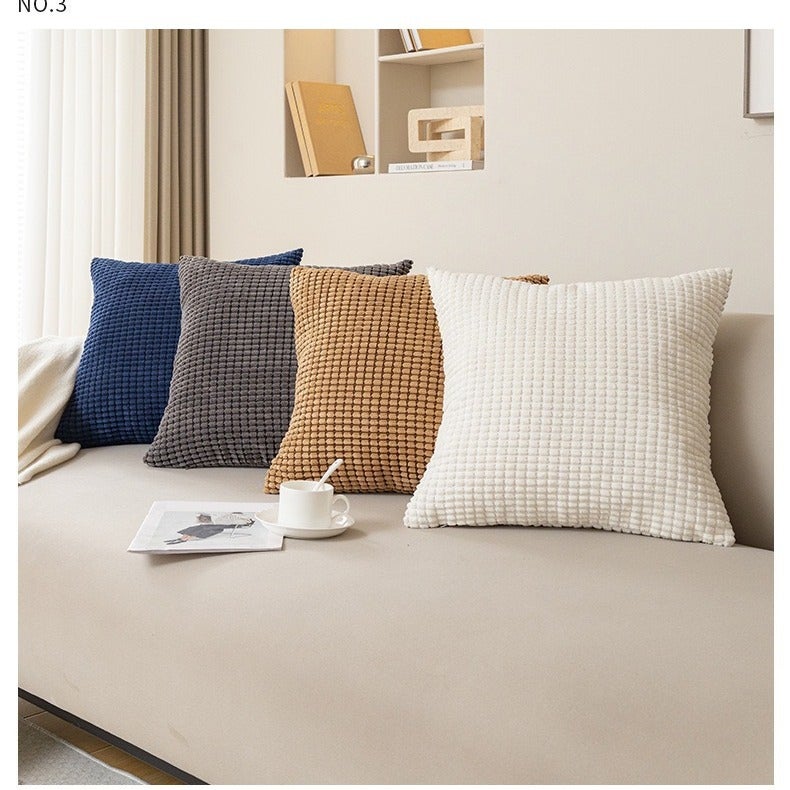 Nordic Simple Solid Color Pillow Corduroy Corn Kernels Home Living Room Bedroom Pillow Case Model Room Sofa Cushion - Image 2
