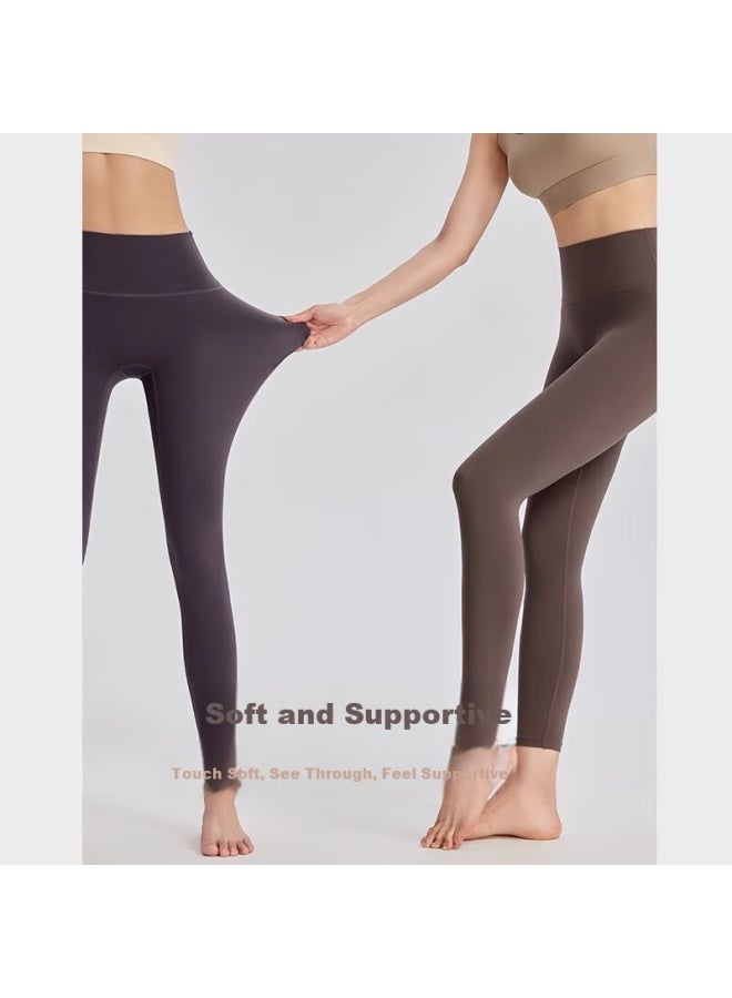 Never Me Women's Yoga Pants Sports Fitness Shark Leggings Running Summer Naked Sensation High Waist Tight-fitting Outerwear Pilates Training Suit - Image 2