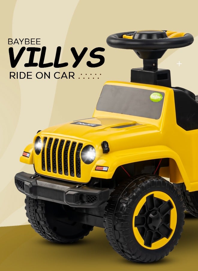 Baybee Raven Ride on  Car for Kids, Ride on Push Car with Music Button Kids Car with Storage & High Backrest Ride on Toy Baby Car Push Ride on Car for Kids Baby Toddlers 1 to 3 Years Boy Girl Yellow - Image 3