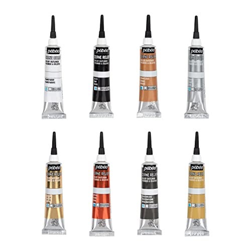 Pebeo Cerne Relief Paint SET 8 x 20 - Image 3
