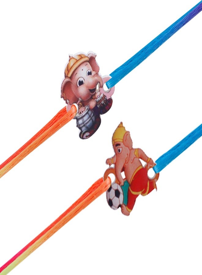 Okos Rakhi Combo of 2 Trendy Cartoon Characters For Kids For Rakshabandhan With Multi Color Adjustable Cotton Thread Cute and Dearest Bhai/Bhaiya/Brother CO1000466KID - Image 1