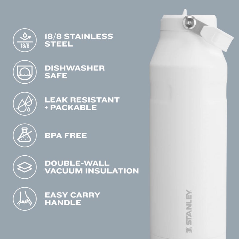 Stanley IceFlow Flip Straw 2.0 Water Bottle 24 OZ | Built-In Straw with Larger Opening | Lightweight & Leak-Resistant | Insulated Stainless Steel | BPA-Free | Ash - Image 5