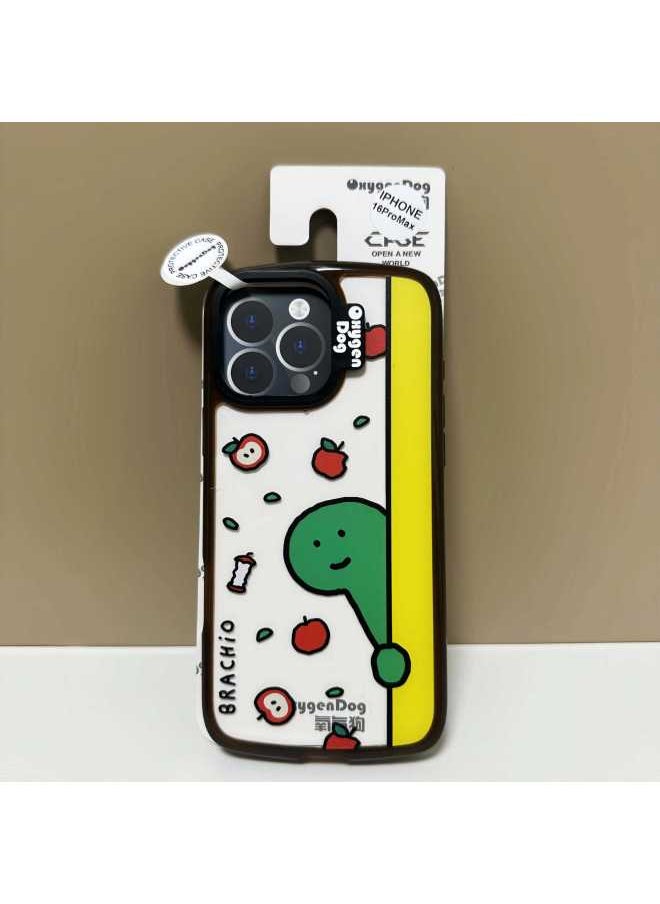 Generic - Oxygen Dog Shrimp Chip Shell Dinosaur Series Phone Case Compatible With Apple IPhone 16 Pro Max Anti-Fall And Shockproof Transparent Acrylic Cover-Color:Shrimp Shell [probe Dinosaur]]-Applicable Model:iPhone16promax - Image 1