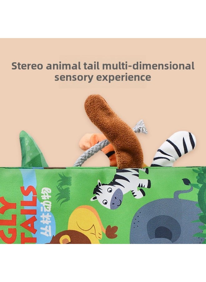 Children's Tail Cloth Book Educational Toy Book Tearable Baby Cloth Book Ringing Paper Enlightenment Book Early Education Toys-Color:Dinosaur Animals (6 Pages And 12 Sides)  - Image 5