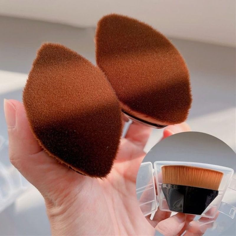 ATHA Foundation Brush for Liquid Makeup | Flawless Flat Top Kabuki Face Brush for Blending Liquid, Cream, Powder Foundation Momma Makeup Brush with Case (Multicolor) - Image 4