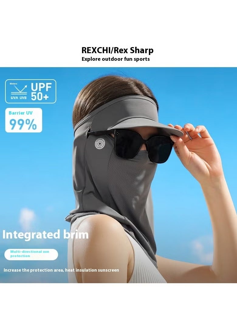 REXCHI Sun Protection Women's Cycling Mask - Full Coverage Neck & Face UV Block Fabric Cool Veil Anti-UV Sports Mask with UPF50+ for Biking, Hiking & Everyday Wear - Image 2