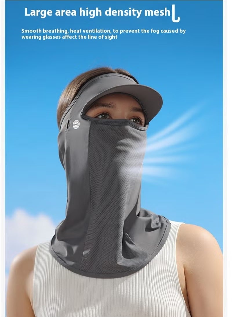 REXCHI Sun Protection Women's Cycling Mask - Full Coverage Neck & Face UV Block Fabric Cool Veil Anti-UV Sports Mask with UPF50+ for Biking, Hiking & Everyday Wear - Image 5