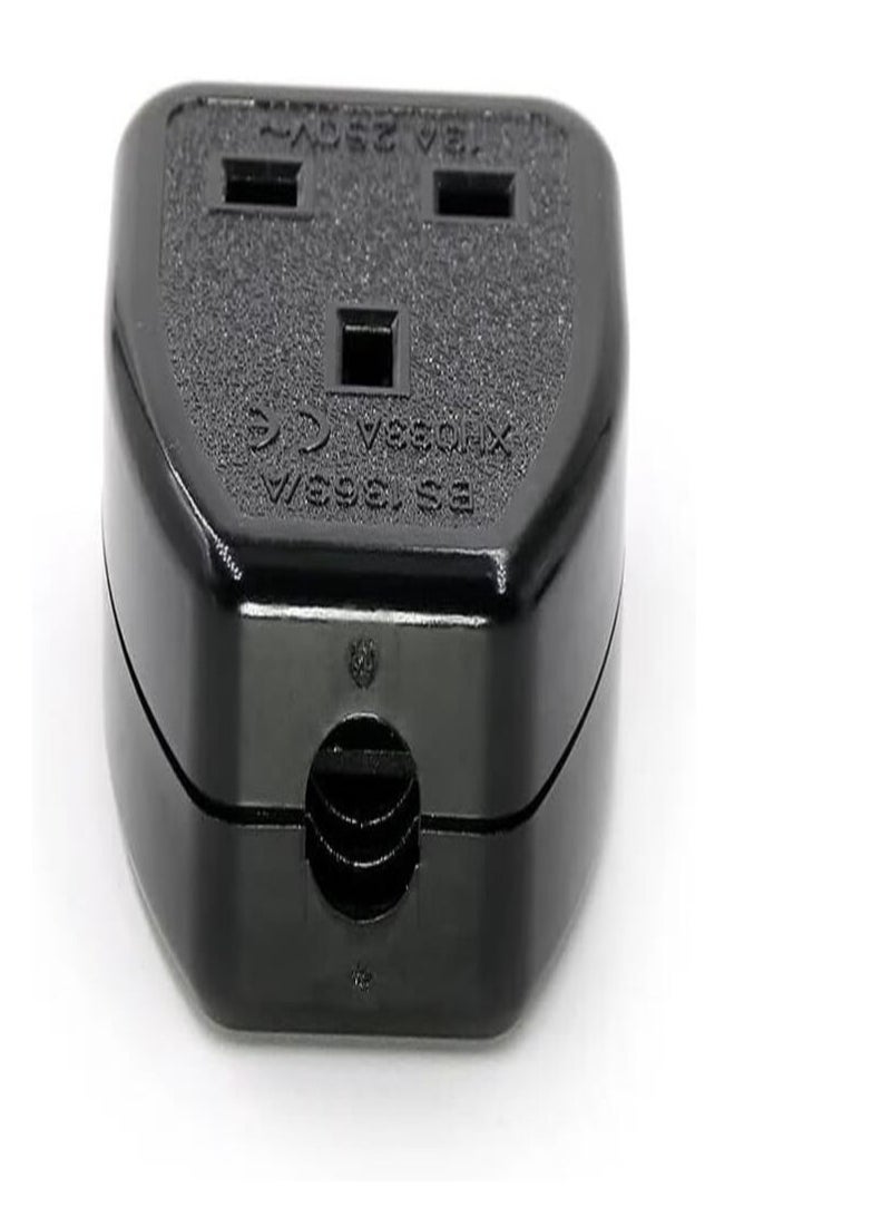 DKURVE® 16A Industrial Socket Plug To 13A Socket Extension 14AWG Lead Black Male to 1 Gang Socket Hook Up Extension Cable Lead 0.5 Meter - Image 3