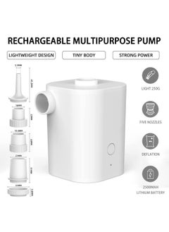 Alruht Portable Air Pump, Rechargeable Air Pump with USB, Quick Inflate Deflate for Air Mattress, Pool Toys, Floats, Swimming Ring, Air Bed, Vacuum Storage Bags  - Image 4