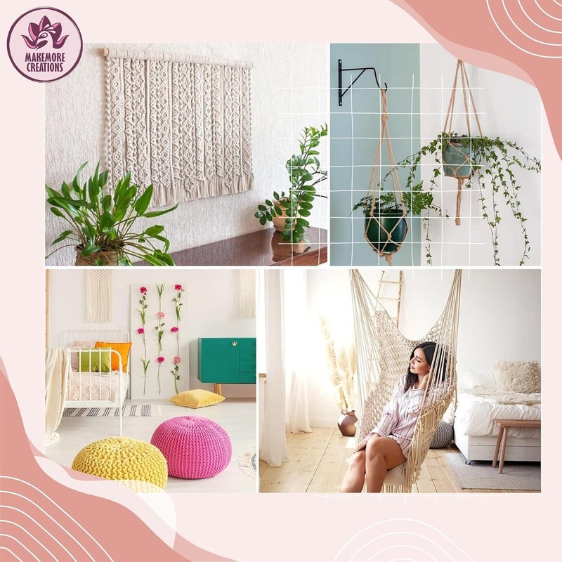 Makemore Creations Macrame Cotton Cord - Colored 3mm Dori,100m Length Soft Cotton Rope for Wall Hanging, Plant Hanger, Macrame Coasters, Weaving, Dream Catchers & DIY Craft Projects (Light Purple) - Image 4