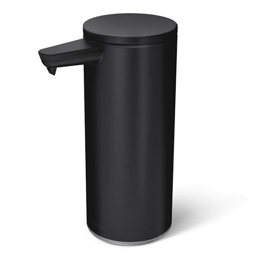 simplehuman 9 oz TouchFree Rechargeable Sensor Liquid Soap Pump Dispenser Matte Black - Image 1