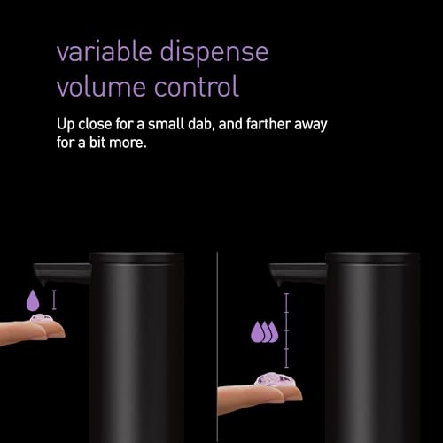simplehuman 9 oz TouchFree Rechargeable Sensor Liquid Soap Pump Dispenser Matte Black - Image 3