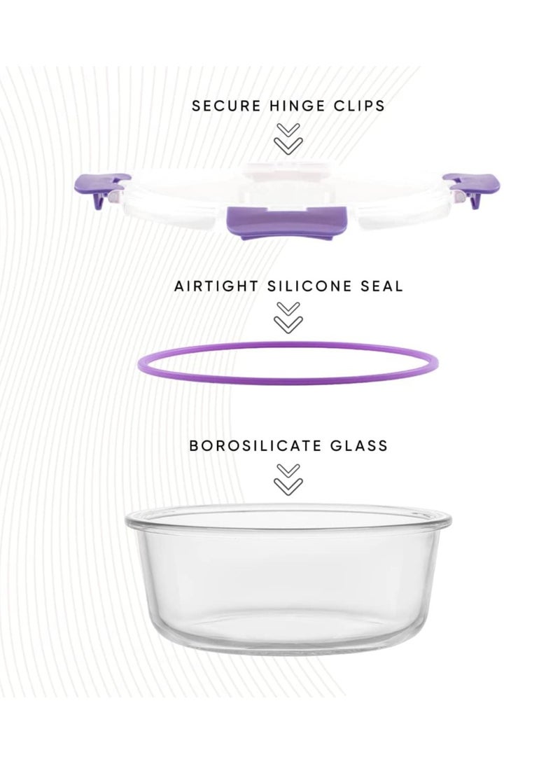 Arabest 24pc Borosilicate Glass Storage Containers with Lids. 12 Airtight, Freezer Safe Food Storage Containers, Pantry Kitchen Storage Containers, Glass Meal Prep Container for Lunch - Image 3