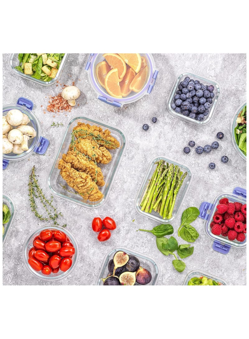 Arabest 24pc Borosilicate Glass Storage Containers with Lids. 12 Airtight, Freezer Safe Food Storage Containers, Pantry Kitchen Storage Containers, Glass Meal Prep Container for Lunch - Image 5