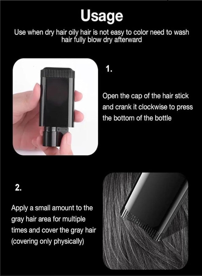 FLIZZOW New Hair Color Comb Stick, Waterproof and Sweat-Proof Grey Hair Coverage for Men & Women, Easy Application BLACK (20g) - Image 5