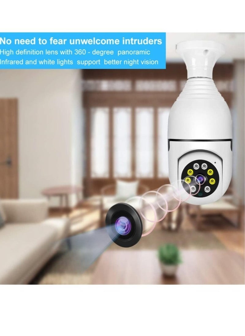 ELTRAZONE - 1080P Wireless Tovnet Wifi Pan/Tilt Light Bulb Security Camera, 360 Degrees 3.0MP Cam Home Surveillance CCTV Panoramic IP Camera, with Night Vision, Two Way Audio, Smart Motion Detection - Image 1