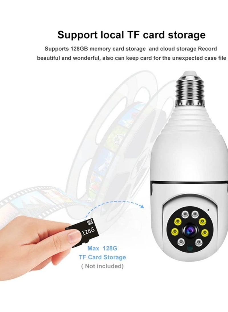 ELTRAZONE - 1080P Wireless Tovnet Wifi Pan/Tilt Light Bulb Security Camera, 360 Degrees 3.0MP Cam Home Surveillance CCTV Panoramic IP Camera, with Night Vision, Two Way Audio, Smart Motion Detection - Image 1