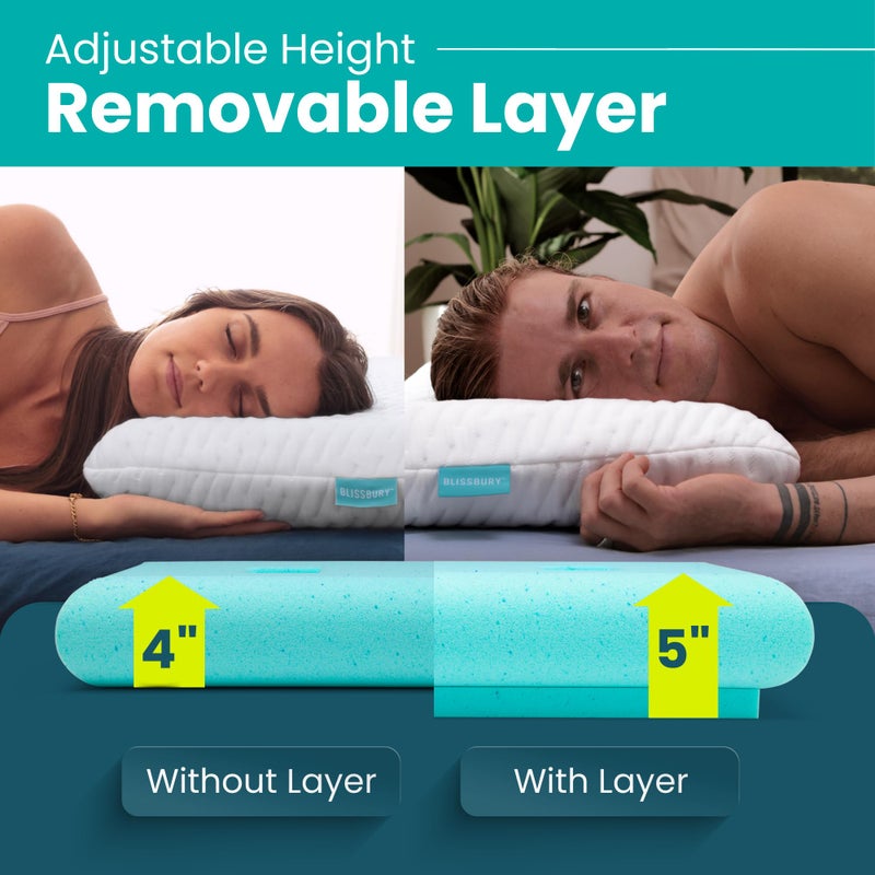 BLISSBURY Piercing Pillow with Ear Hole for Sleeping with Sore Ear Pain | Adjustable Memory Foam with Holes for chondrodermatitis CNH | Piercing Pillow for Side Sleepers - Image 4