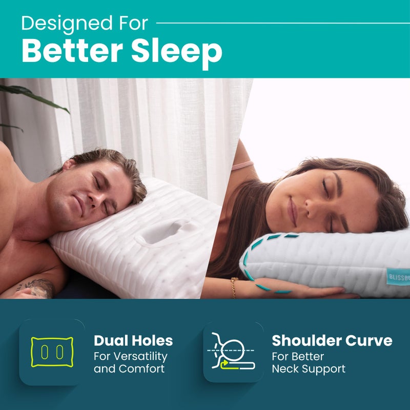 BLISSBURY Piercing Pillow with Ear Hole for Sleeping with Sore Ear Pain | Adjustable Memory Foam with Holes for chondrodermatitis CNH | Piercing Pillow for Side Sleepers - Image 5