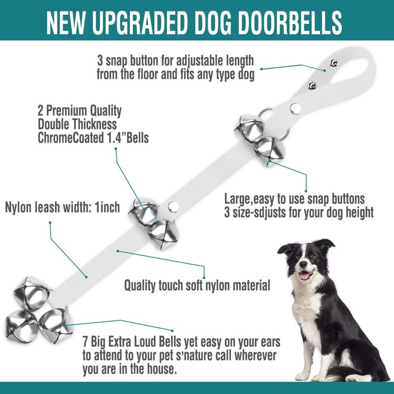 Blue Tree BLUETREE 2 Pack Dog Doorbells Premium Quality Training Potty Great Dog Bells Adjustable Door Bell Dog Bells for Potty Training Your Puppy The Easy Way - 7 Extra Large Loud 1.4 DoorBells - Image 2