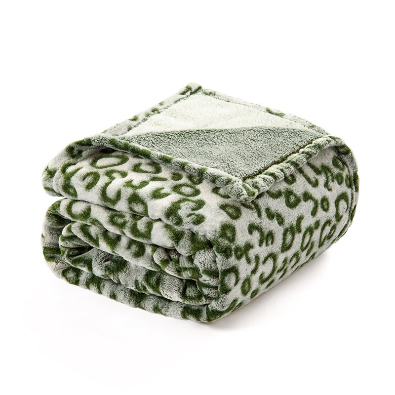 Excervent revervent 3d leopard flannel fleece ream blant 280 GSM خفيفة الوزن بطانية لأريكة أريكة سرير سوبر ناعم دافئ دافئ 50 × 60 بوصة - Image 4