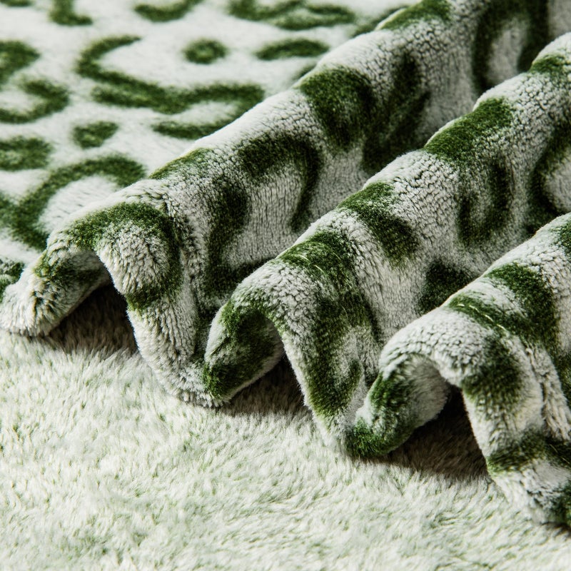 Excervent revervent 3d leopard flannel fleece ream blant 280 GSM خفيفة الوزن بطانية لأريكة أريكة سرير سوبر ناعم دافئ دافئ 50 × 60 بوصة - Image 5