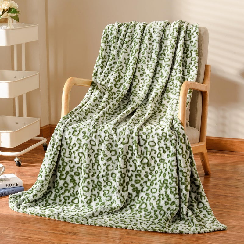 Excervent revervent 3d leopard flannel fleece ream blant 280 GSM خفيفة الوزن بطانية لأريكة أريكة سرير سوبر ناعم دافئ دافئ 50 × 60 بوصة - Image 1