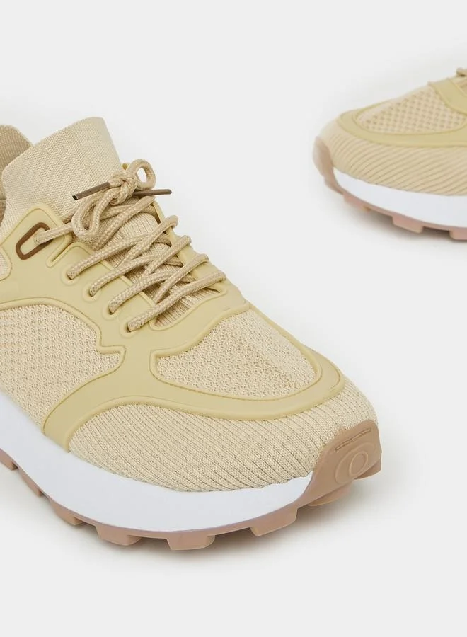 Styli Low Ankle Lace Up Platform Sole Sneakers