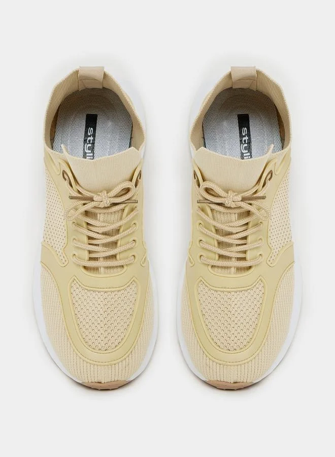 Styli Low Ankle Lace Up Platform Sole Sneakers