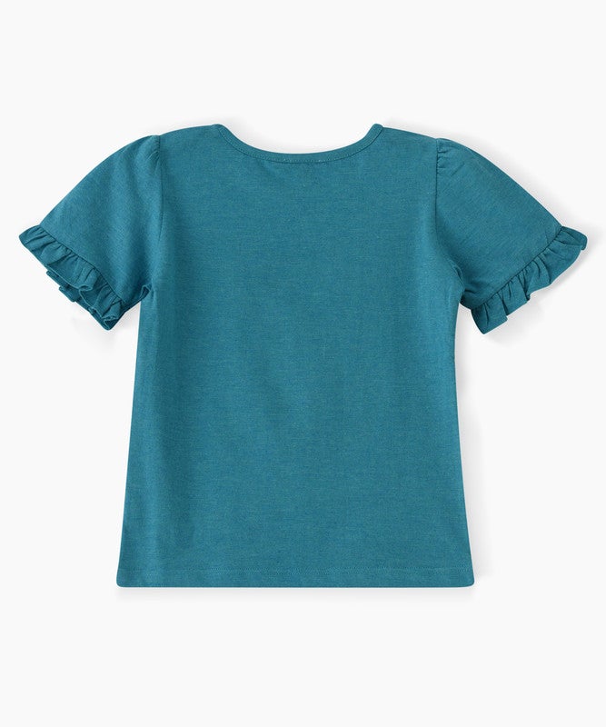 Jelliene DEAP TEAL COLOR T SHIRT WITH DELIGHTFUL HEART PRINT - Image 2