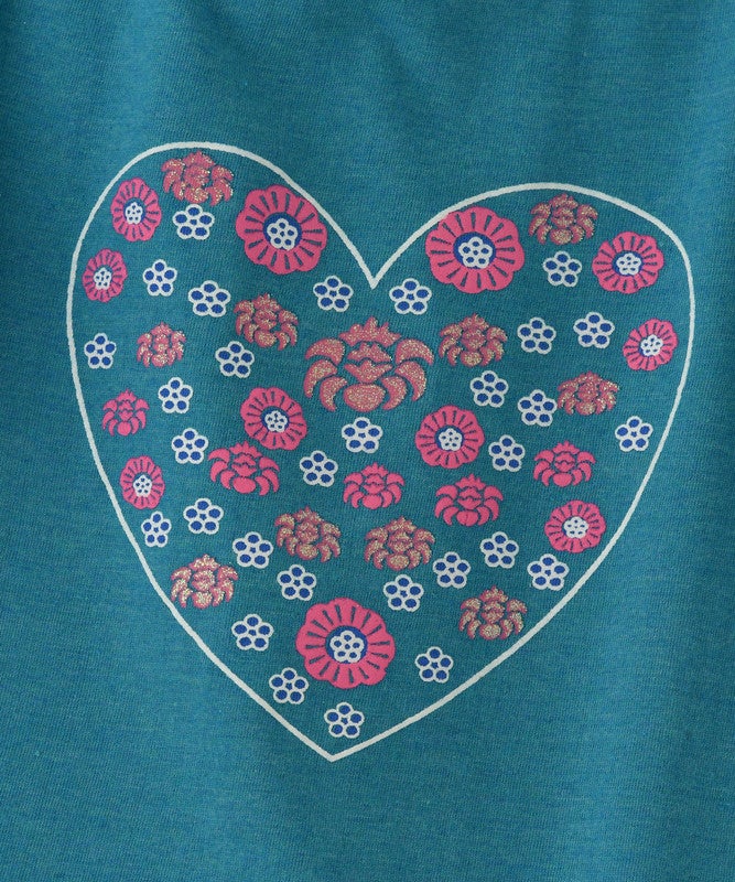 Jelliene DEAP TEAL COLOR T SHIRT WITH DELIGHTFUL HEART PRINT - Image 3