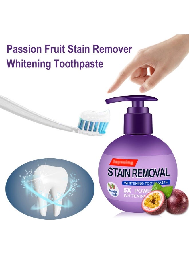 Jaysuing Stain Remover Whitening Toothpaste Baking Soda Toothpaste Teeth Whitening Toothpaste Strengthening Anti Bleeding Gum Toothpaste Refreshing Stain Removal Gel Purple Toothpaste - Image 5