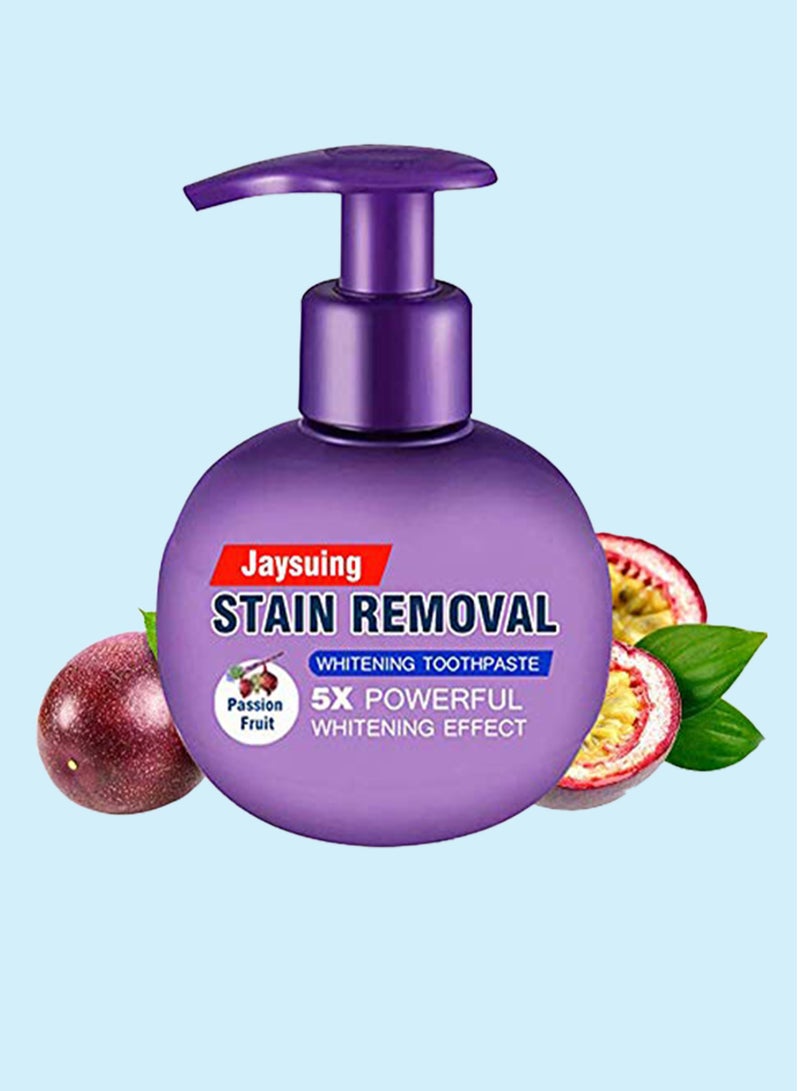 Jaysuing Stain Remover Whitening Toothpaste Baking Soda Toothpaste Teeth Whitening Toothpaste Strengthening Anti Bleeding Gum Toothpaste Refreshing Stain Removal Gel Purple Toothpaste - Image 1