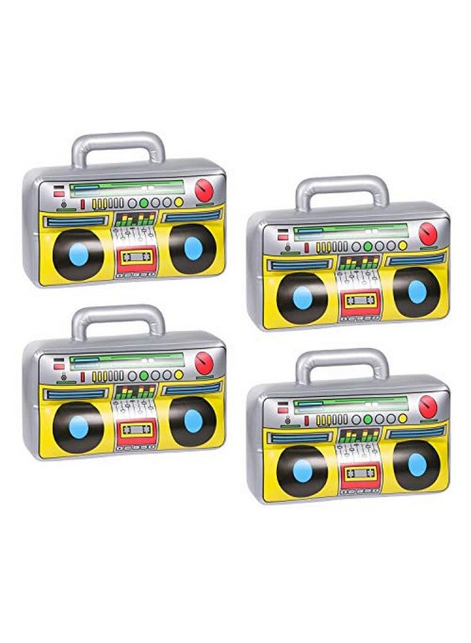 JOLLYSTYLE 4 Pcs Inflatable Boombox 80S 90S Party Decorations Supplies Inflatable Boom Rappers Hip Hop Bboys Costume Accessories Box(16.5 Inches) - Image 1