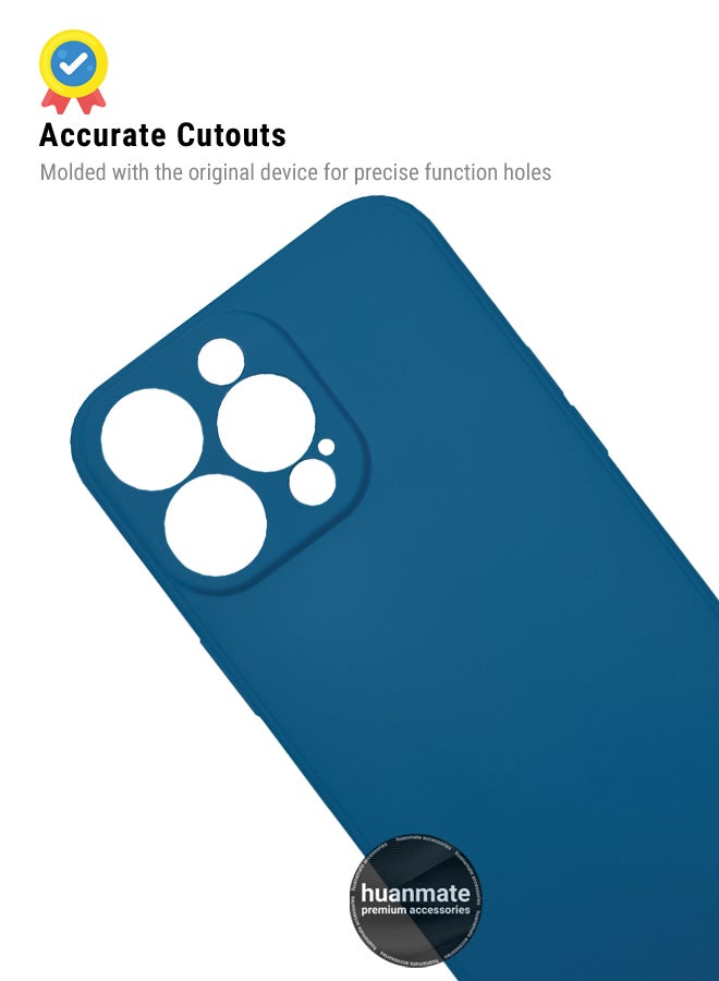 huanmate Apple iPhone 15 Pro Silicone Cover Dark Blue - Premium 2.0mm TPU Silicon, Enhanced Camera Protection with Lens Shield, Shockproof & Water-Proof Cover for Apple iPhone 15 Pro - Image 5