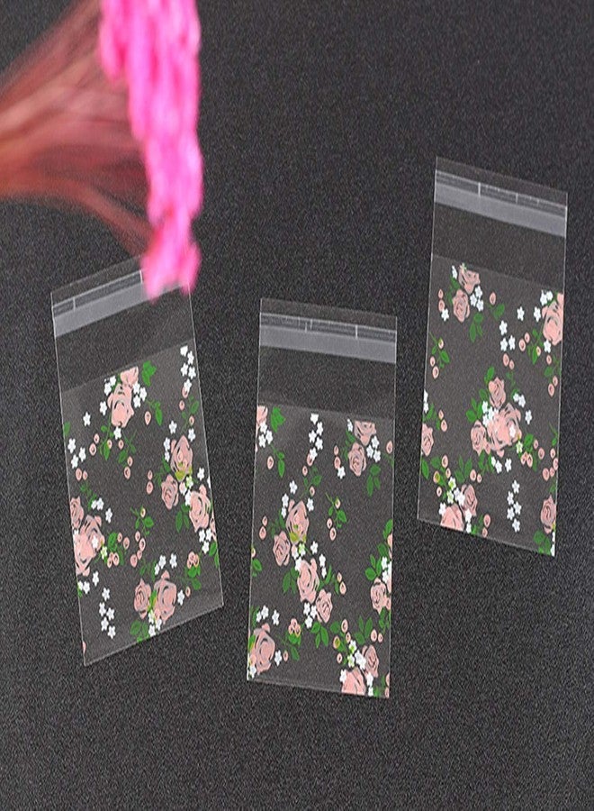 NF orange Orange 200 Pieces Self Adhesive Cookie Bags Candy Bags Party Favor Bags Treat Bags gift bag (Rose) - Image 2