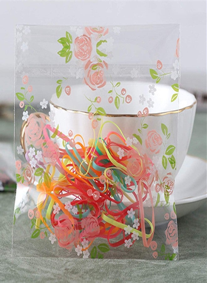 NF orange Orange 200 Pieces Self Adhesive Cookie Bags Candy Bags Party Favor Bags Treat Bags gift bag (Rose) - Image 5