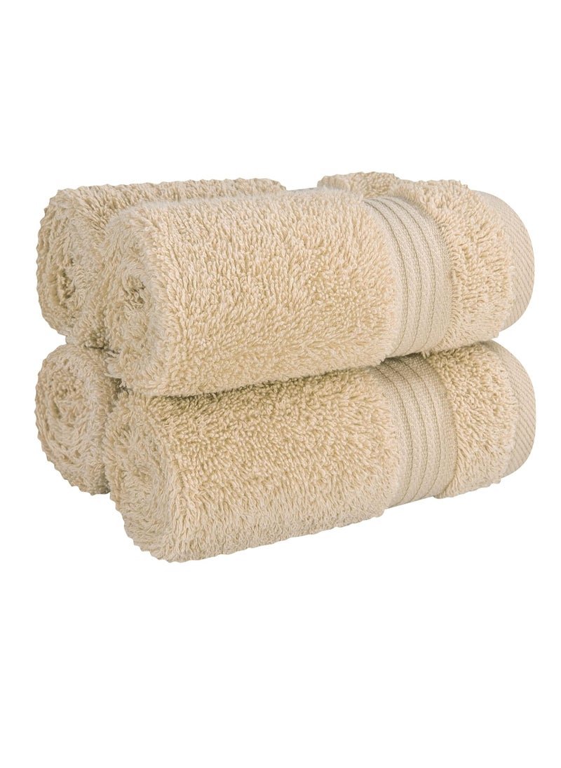 Cotton Paradise Cotton Paradise 100% Cotton Turkish Washcloths for Bathroom 4 Piece Soft Absorbent Small Hand Face Towels Fluffy Wash Rags for Body, Beige Wash Cloths  - Image 2
