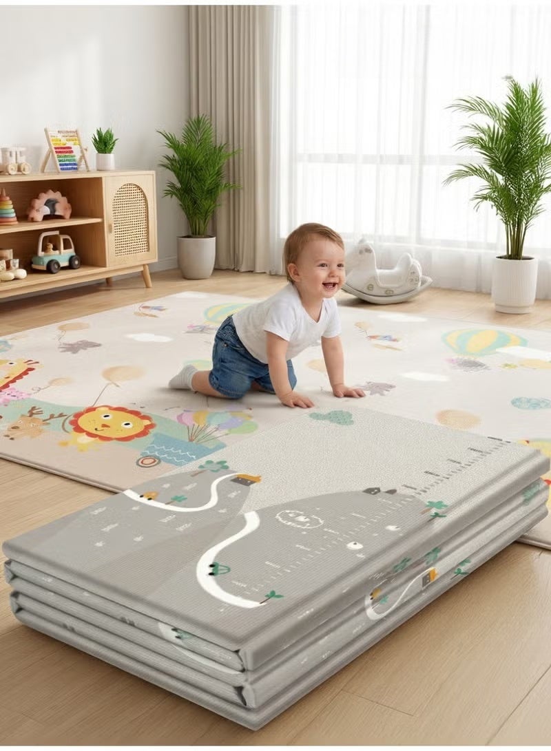 Foldable Baby Play Mat Extra Large Waterproof Activity Playmats for Babies,Toddlers, Infants, Play & Tummy Time,Reversible Kids Crawling Mat Foam Baby Mat for Floor with Travel Bag(200 * 180 cm) - Image 4