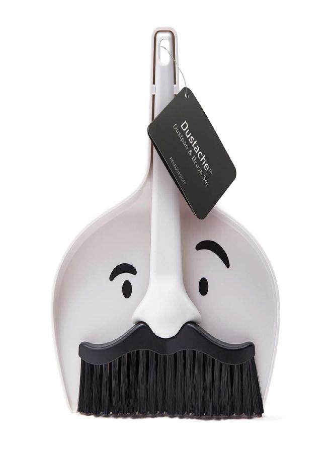 Peleg Design Dustache Small Dustpan and Brush Set, Mini Broom and Dustpan Set, Mustache Design, Small Broom and Dustpan Set, for Home & On-The-Go - Image 1