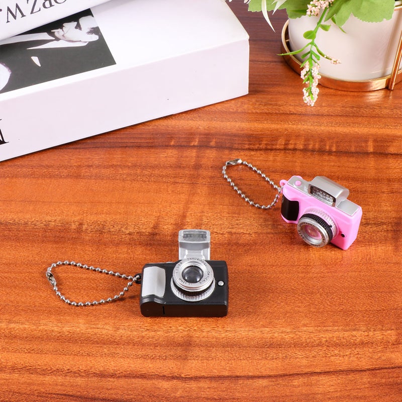 2pcs Lovely Keychains Hanging Pendant Sound Decoration for Handbag Phone (Black + , 12cm Bead Chain) - Image 1