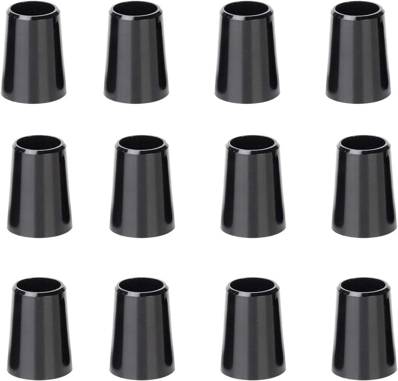 12 Pieces Solid Black Flat Golf Iron Ferrules for Tapered 0.355 Shaft and 0.370 Shaft 0.500/0.750/1.000 Height Optiona