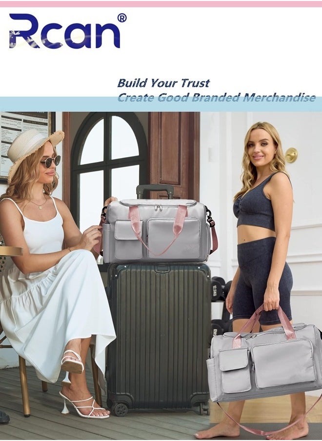 Rcan - Gym Sports Shoulder Bag Large Capacity Waterproof Travel Riding Durable Crossbody Bag with Shoes Compartment Dry and Wet separation Handbag Lightweight Weekend Sleepover Duffel Bag for Men Women - Image 1