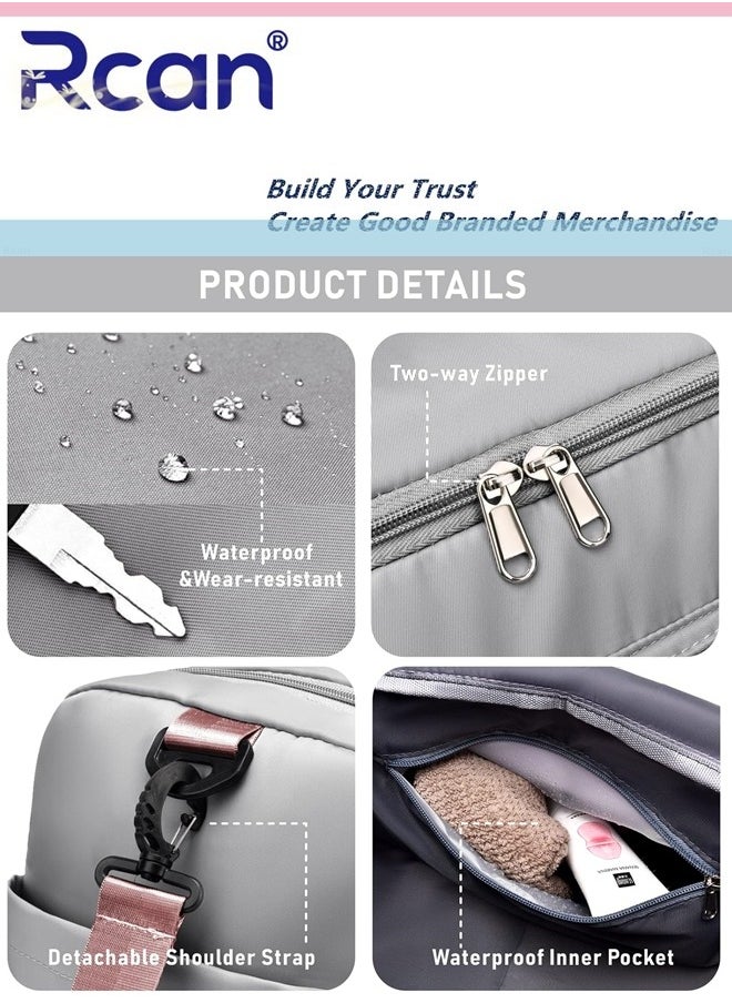 Rcan - Gym Sports Shoulder Bag Large Capacity Waterproof Travel Riding Durable Crossbody Bag with Shoes Compartment Dry and Wet separation Handbag Lightweight Weekend Sleepover Duffel Bag for Men Women - Image 1
