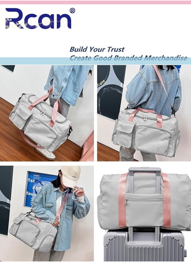 Rcan - Gym Sports Shoulder Bag Large Capacity Waterproof Travel Riding Durable Crossbody Bag with Shoes Compartment Dry and Wet separation Handbag Lightweight Weekend Sleepover Duffel Bag for Men Women - Image 1
